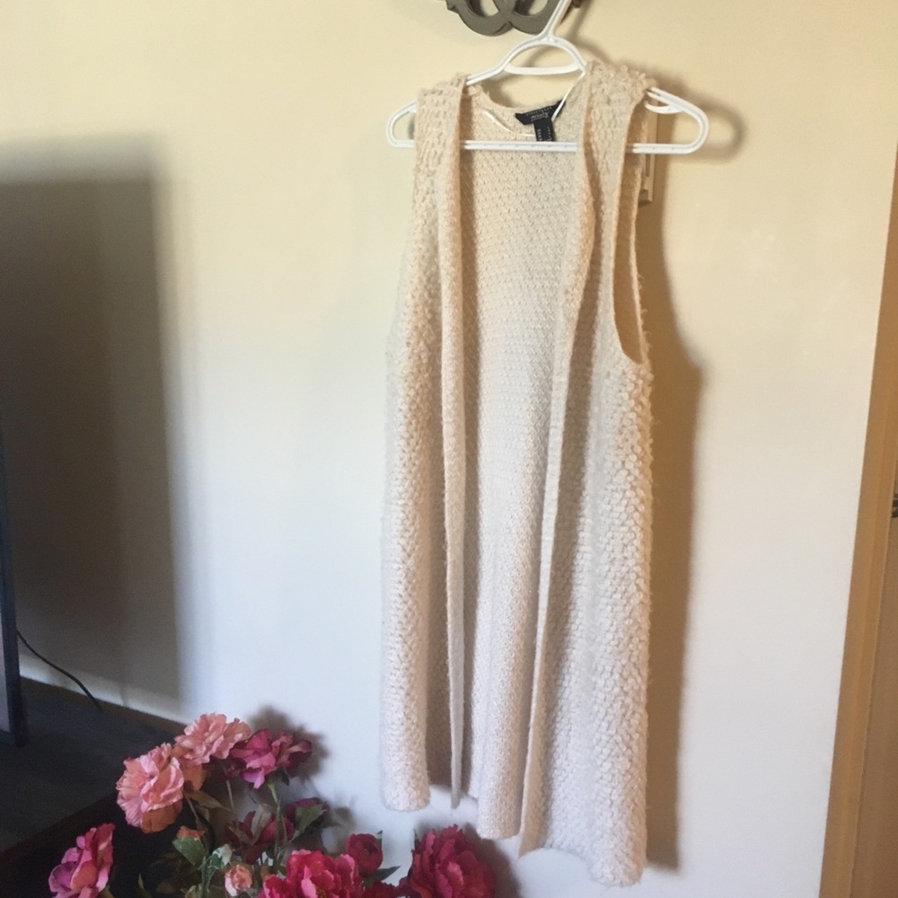 Knitted sweater vest, long